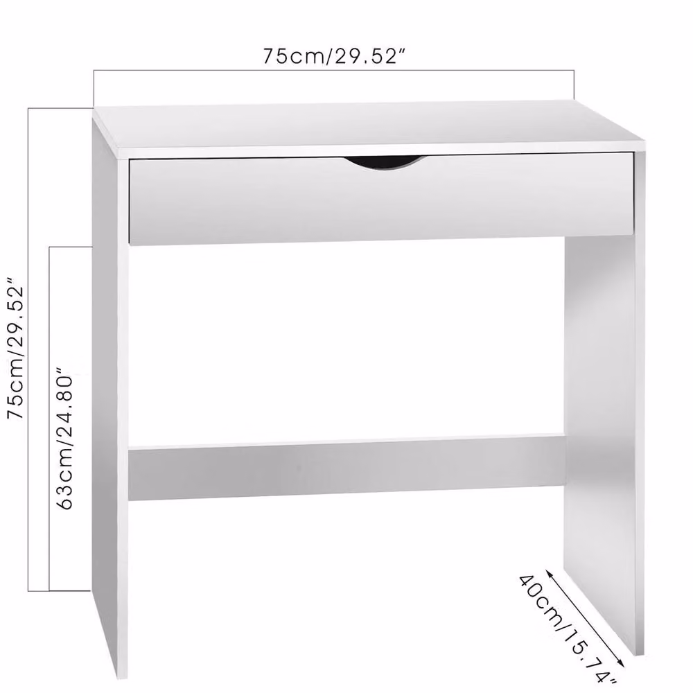 SPETLEK White Wooden Dressing Table and Computer Desk for Bedroom or Home Office – 2