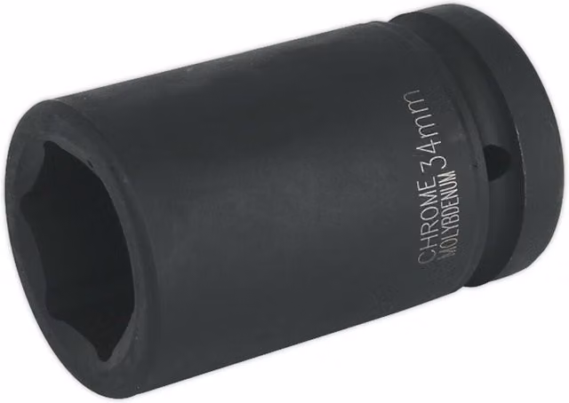 Loops 34mm Forged Deep Impact Socket, 1 Inch Sq Drive, Chrome Molybdenum, Black – 1