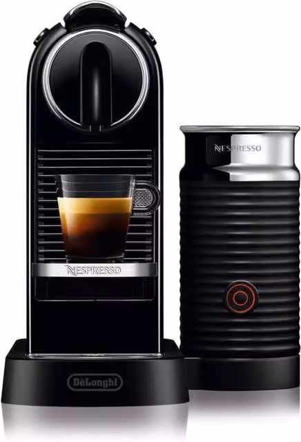 Nespresso Citiz Coffee Machine with Aeroccino Milk Frother, Black