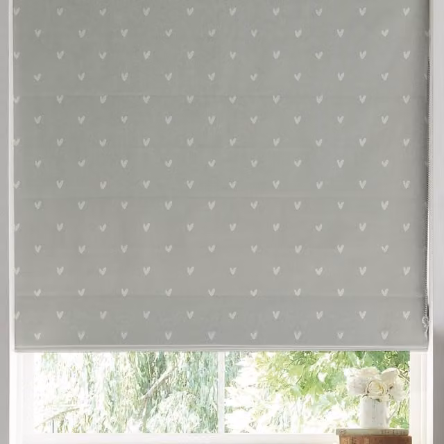 Sophie Allport Hearts Made to Measure Blackout Roman Blind in Grey