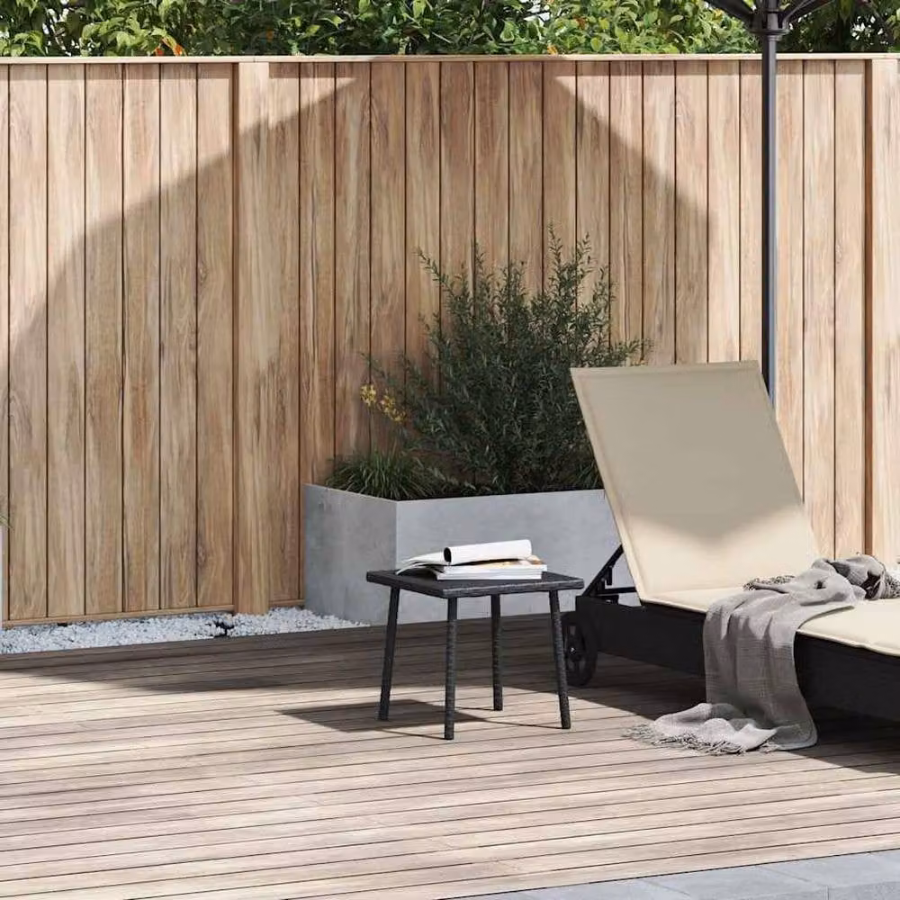 Berkfield Home Garden Rectangular Coffee Table in Black Poly Rattan, W/D/H: 40 x 40 x 37 cm – 2