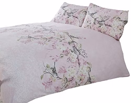 Rapport Eloise Floral Duvet Set and Pillowcase, Pink, W: 180 cm, H: 200 cm
