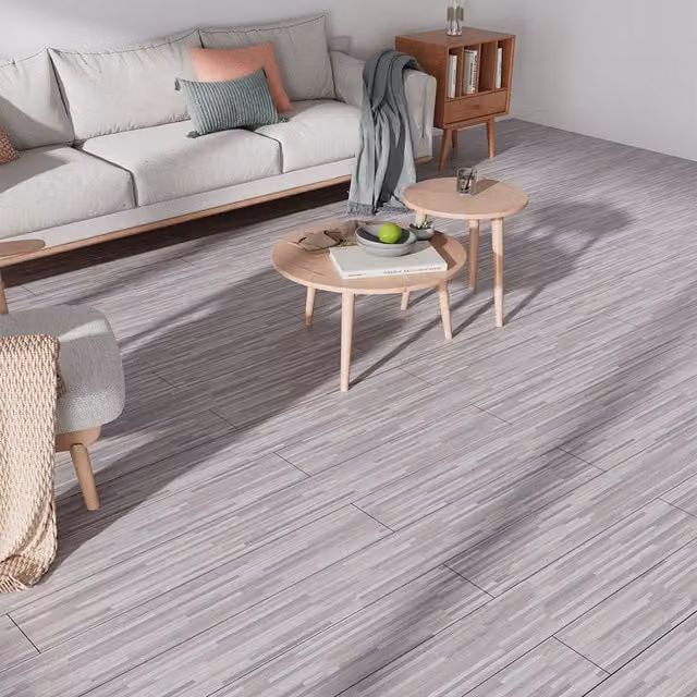 Lifeideas Self-adhesive Rustic Wood Look Plank Flooring in Grey