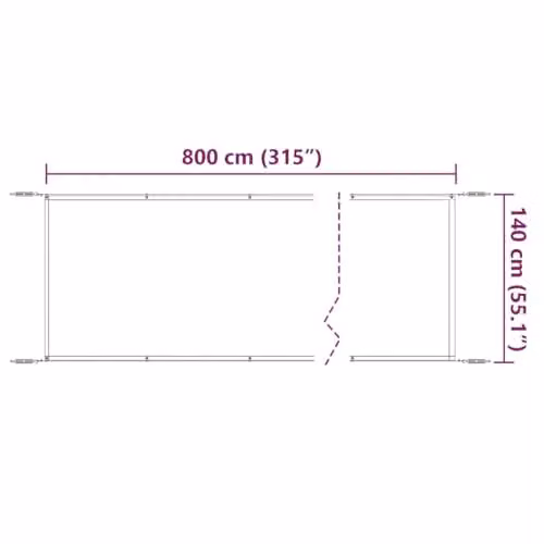 vidaXL Vertical Awning in Beige Polyester, W: 140 cm, L: 800 cm – 2