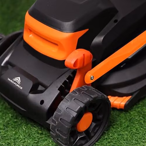 Yard Force EM N34B 1400W Electric Lawnmower in Orange with 35L Grass Bag and Rear Roller – 3