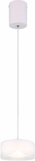 Netlighting Belinda Slim LED Pendant Light in White with Opal Glass Shade, 4000K Cool White – 1