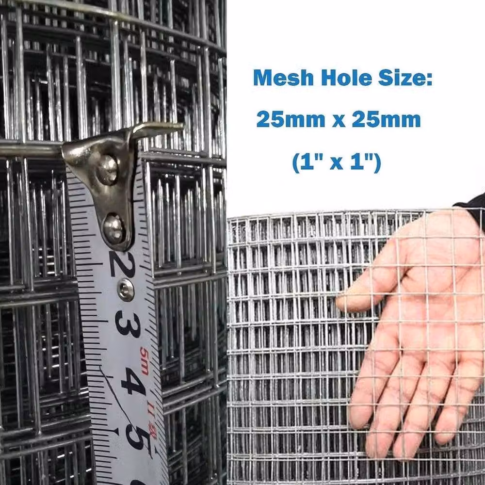 NESTLUNE Galvanised Welded Wire Mesh Aviary Fence in Silver, 15m Length, Height: 1.2m, Mesh Width: 32mm – 5