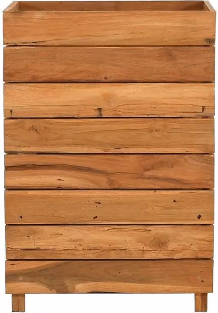Berkfield Home Wooden Raised Bed in Brown, Teak and Steel, W/D/H: 50 x 40 x 72 cm – 1