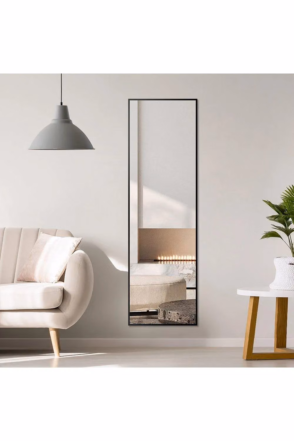 H&O Direct Black Rectangular Full Length Dressing Mirror, W: 37 cm, H: 147 cm – 2
