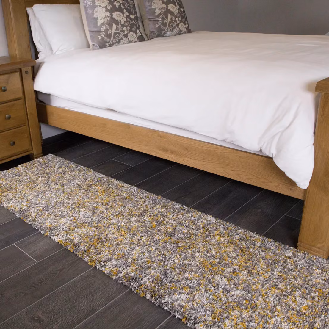 Kukoon Soft Shaggy Yellow Rug, Deep Pile Fluffy Rectangular Bedroom Carpet, W: 60 cm, L: 110 cm – 3