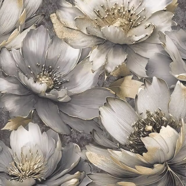 Muriva Aminah Floral Botanical Wallpaper in Grey
