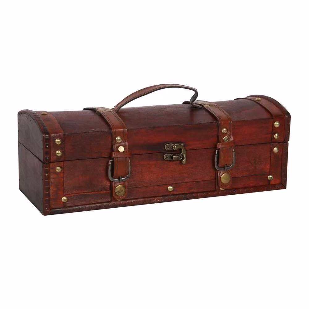Uniqueful Vintage Brown Rectangular Wood Long Chest – 2