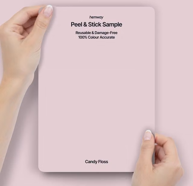 Hemway Interior Paint Sample Peel and Stick Swatch in Candy Floss Pink