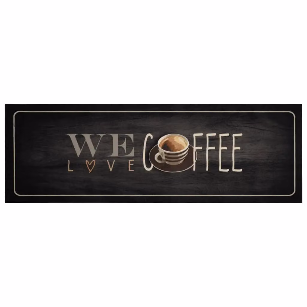 Berkfield Home Washable Velvet Kitchen Rug in Black, W/D/H: 60 x 180 cm – 2