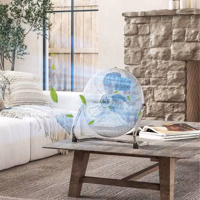 HOMCOM Silver Electric Mains Fan, Height: 43.5 cm