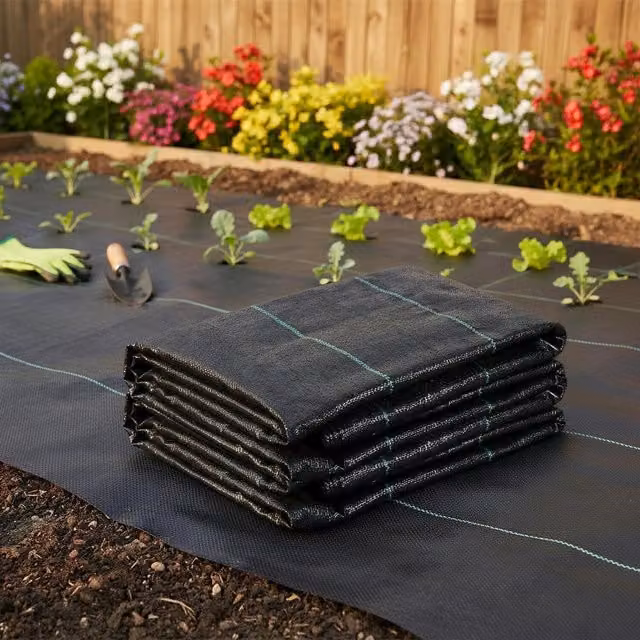 GEEZY Brown Woven Weed Control Membrane Garden Cover, 1 x 10m