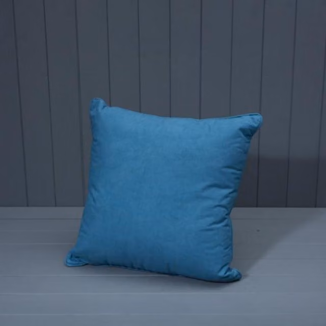 KDMD Blue Handmade Square Plain Cotton Cushion with Filling - Aqua