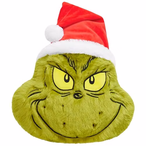 Carbotex The Grinch 3D Plush Round Cushion in Green