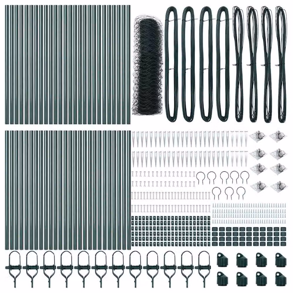 Berkfield Home Green Steel Hexagon Fence 0.8 x 100 m – 4
