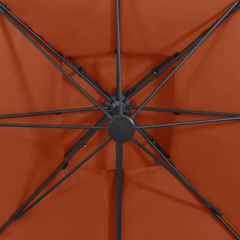 Berkfield Home Durable Cantilever Umbrella with Double Top in Burnt Orange, W/D/H: 300 x 300 x 258 cm – 3