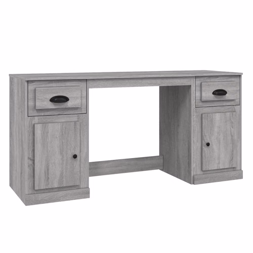 Berkfield Home Elegant Modern Desk with Office Cabinet in Grey Sonoma Matt Engineered Wood W/D/H: 120 x 50 x 75 cm – 2