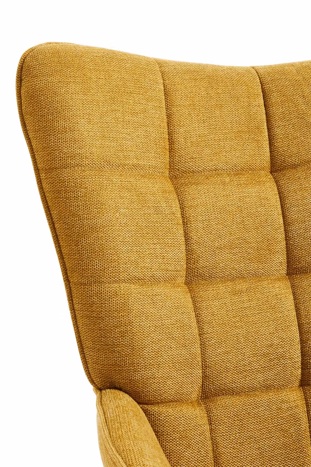 Garden Sanctuary Tufted Armchair with Footstool in Yellow Linen – 2
