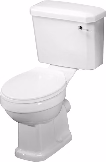 Balterley Traditional Close Coupled Ceramic Toilet with Cistern and Soft Close Seat, White, W: 47 cm – 1
