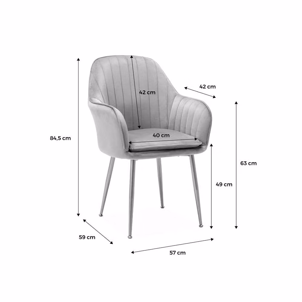sweeek White Velvet Tub Accent Chair with Gold Metal Legs and Armrests – 2