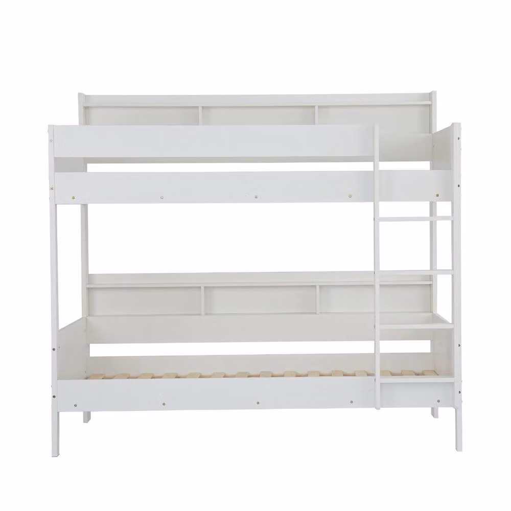 Nöa and Nani Minna Space Saving Single Bunk Bed with Side Storage Units in White – 3