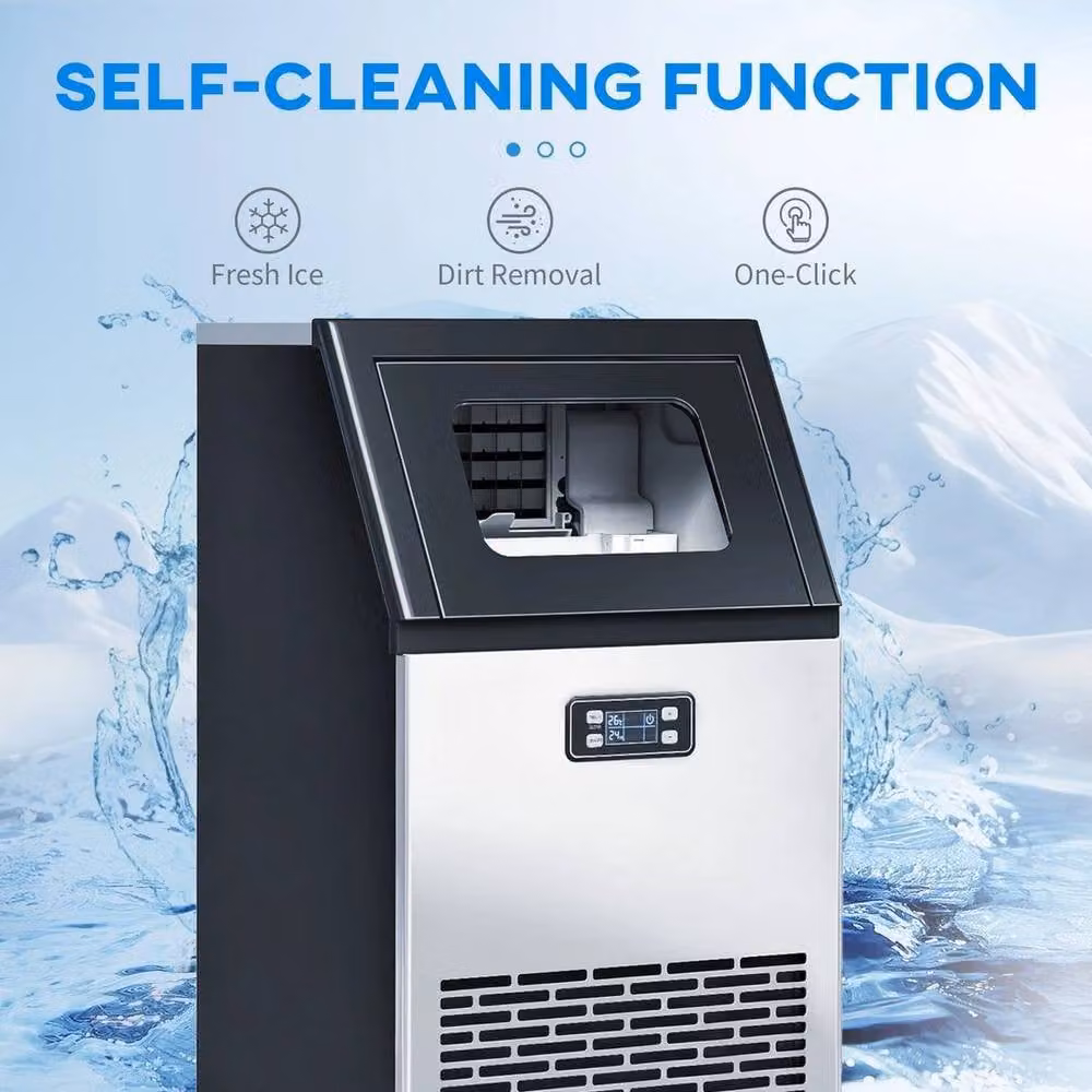 PAWNORA Freestanding Ice Machine in Grey with Digital Display and Timer – 2