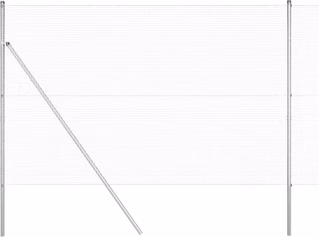 Berkfield Home Set of 2 Round Galvanised Steel Fence Posts in Silver – 1