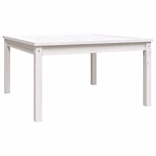 vidaXL White Square Garden Table in Solid Pine Wood W/D/H: 82.5 x 82.5 x 45 cm – 1