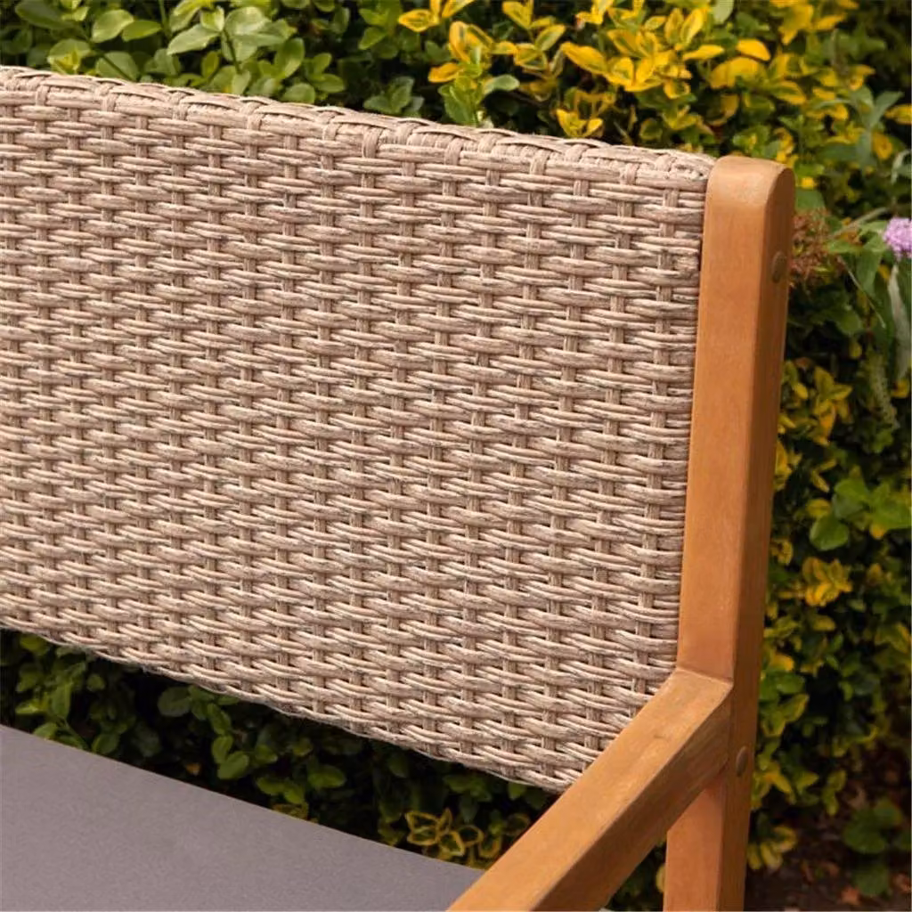 Cheshire 2 Seater Hardwood Timber Framed Rattan Weave Garden Bench in Multicolour – 2