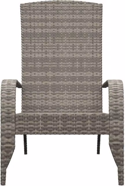 Berkfield Home Grey Poly Rattan Garden Adirondack Chair with Steel Frame – 1
