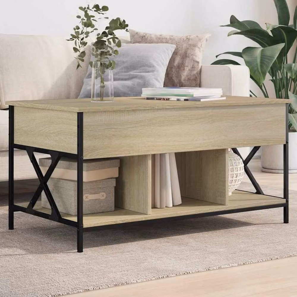 Berkfield Home Sonoma Oak Coffee Table in Beige with Lift Mechanism, W/D/H: 100 x 55 x 50 cm – 2