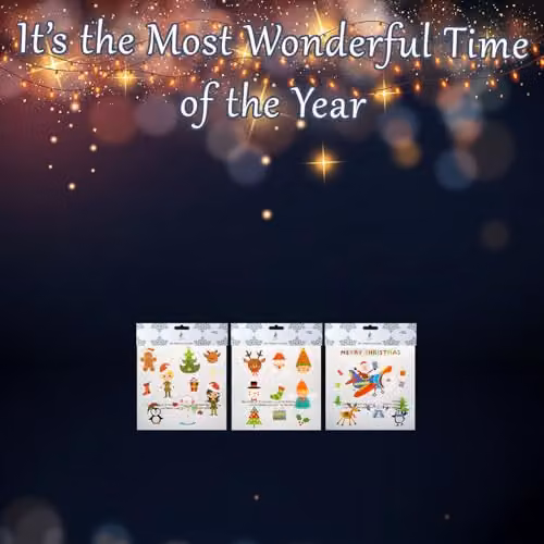 VFM e-Store Christmas Stickers in Multicolour, Varied Designs, W/D/H: 20 x 20 x 0.1 cm – 2