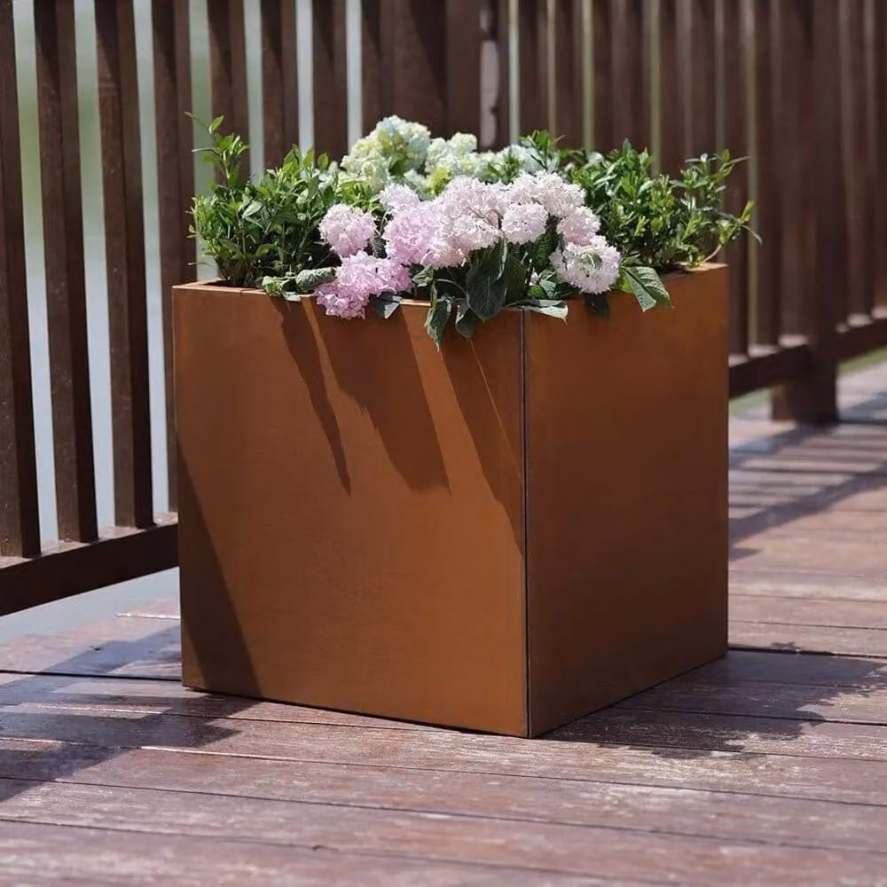 Access Garden Products Brown Steel Planter Tub W/D/H: 40 x 40 x 40 cm – 7