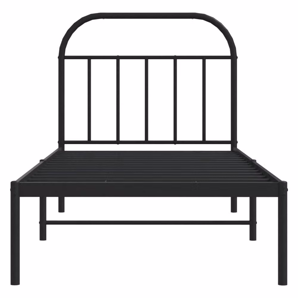 Berkfield Home Metal Bed Frame with Headboard in Black, W/D/H: 90 x 190 cm – 3