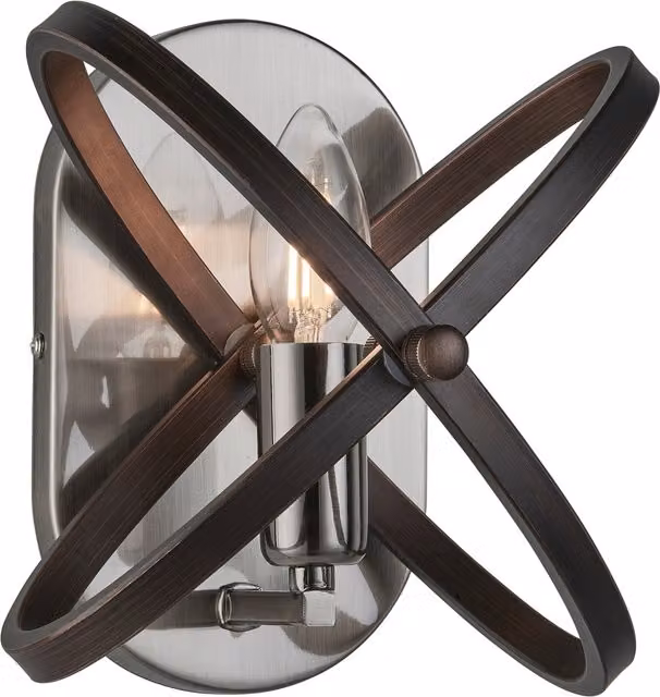 Hoopla Modern Metal Ring Wall Light in Black