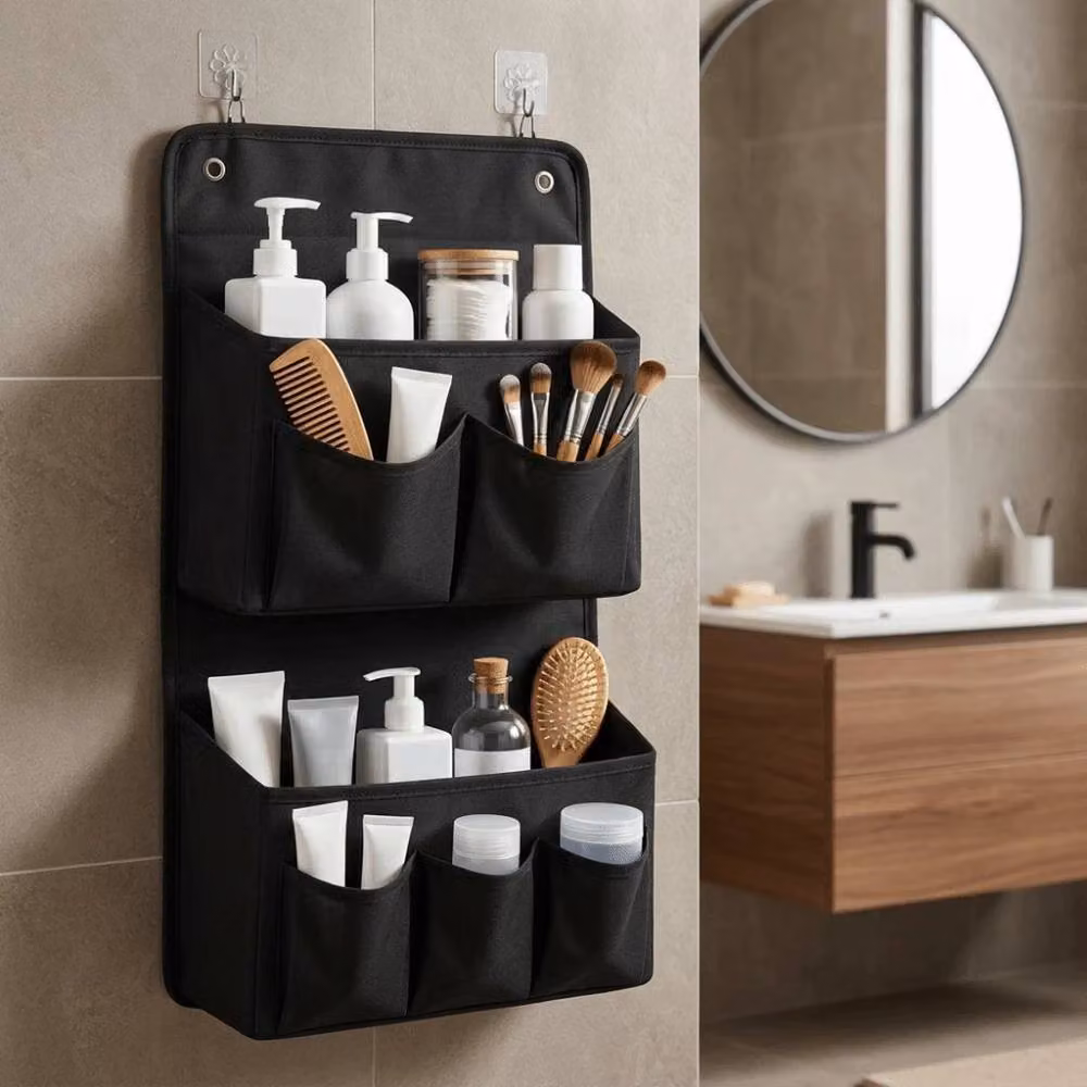 FORGEVIO Space-Saving Hanging Pocket Storage Bag in Black, Grey or White – 2