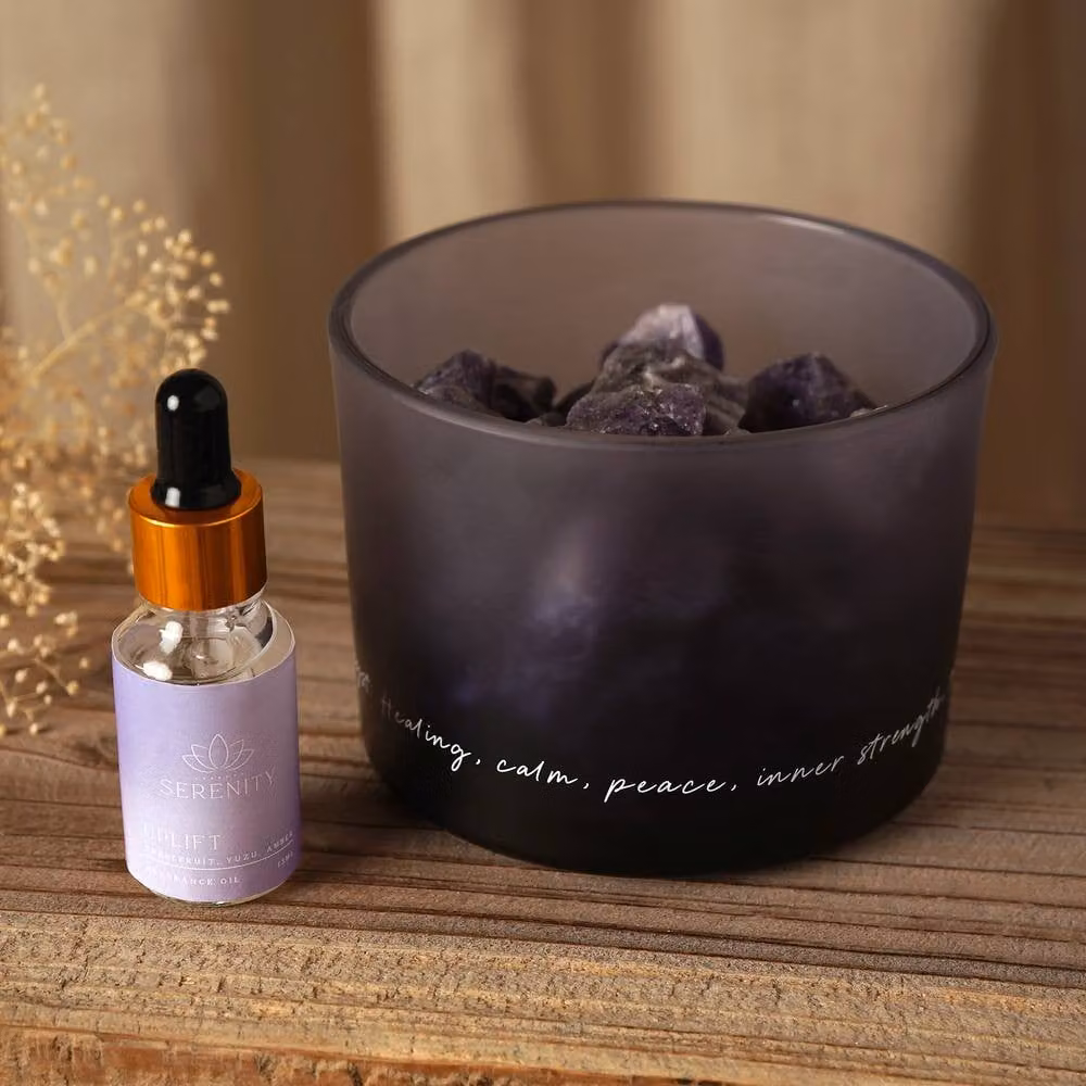 Serenity Amethyst Crystal Reed Diffuser and Oil in Purple with Fruity and Fresh Scents – 4