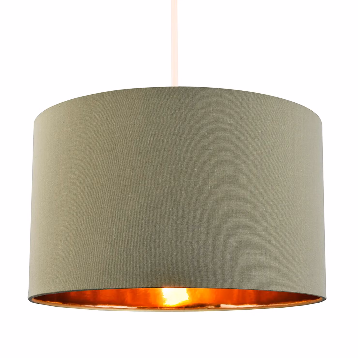 Happy Homewares Contemporary Round Cotton Lamp Shade in Green with Shiny Paper Inner, Diameter: 40.64 cm – 2