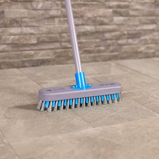 Charles Bentley Lifestyle 12 inch Castle Fill Deck Scrub Brush in Grey