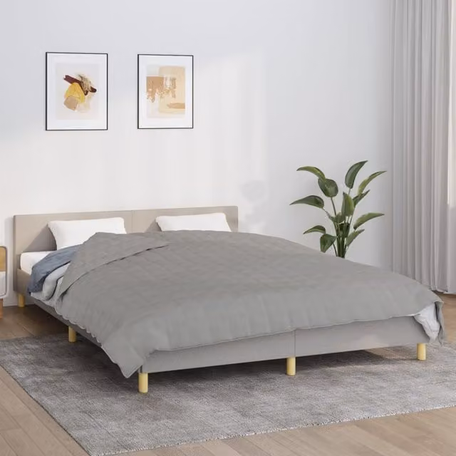 Berkfield Home Grey Weighted Blanket for Adults, W: 220 cm, D: 240 cm, 13 kg – 1