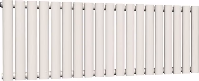 Lux Heat Oval Horizontal Single Steel Radiator in White, W: 114.0 cm, H: 40.0 cm