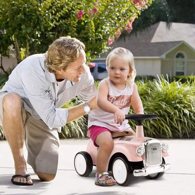 Costway Pink Ride On Car Toddler Sliding Walker with Motor