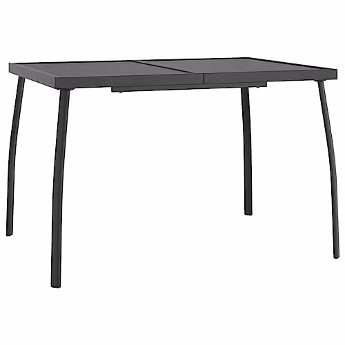 vidaXL Modern Rectangular Garden Table in Anthracite Powder Coated Steel, W/D/H: 110 x 80 x 72 cm