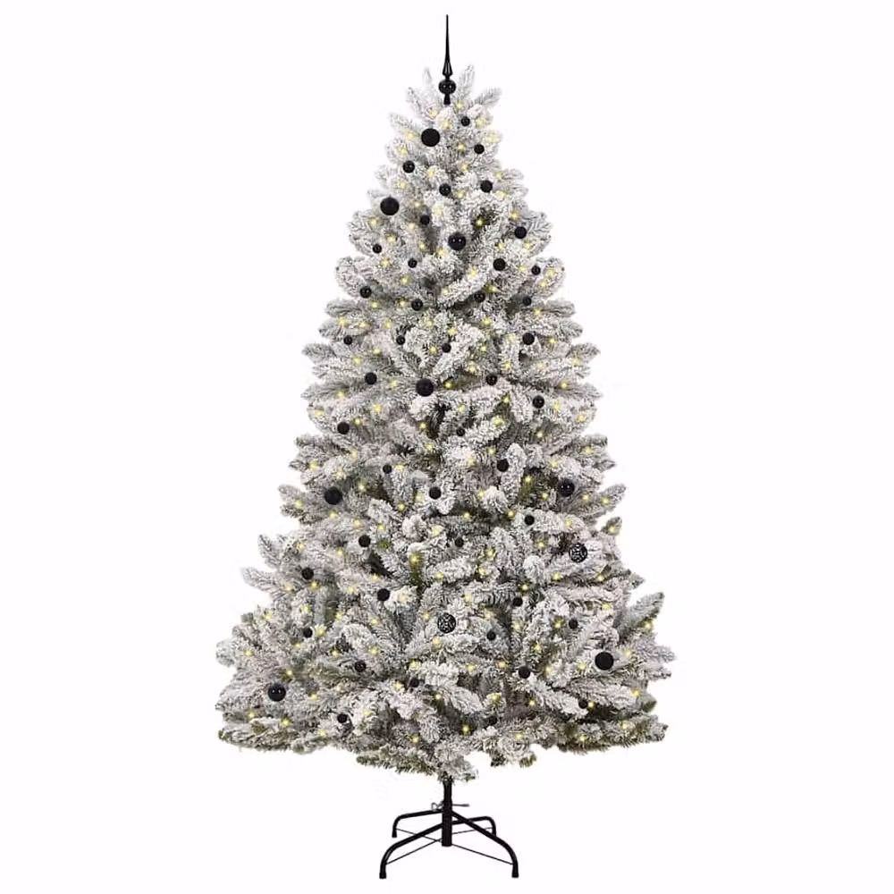 Berkfield Home Artificial Christmas Tree in Green and White, Height: 270 cm – 3
