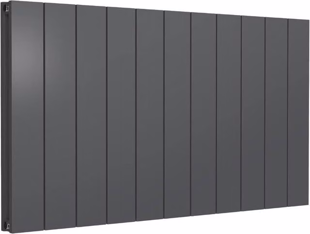 Bathroom Kingdom Casina Anthracite Double Flat Panel Horizontal Aluminium Radiator in Grey, W: 104 cm, H: 60 cm