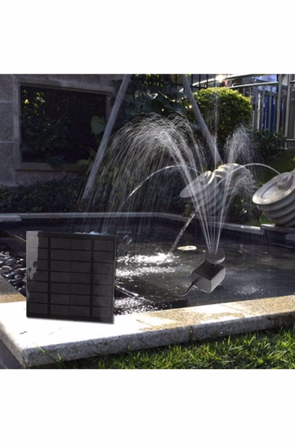 KDMD Solar Powered Submersible Water Pump for Fountains, Ponds and Aquariums, Black – 5